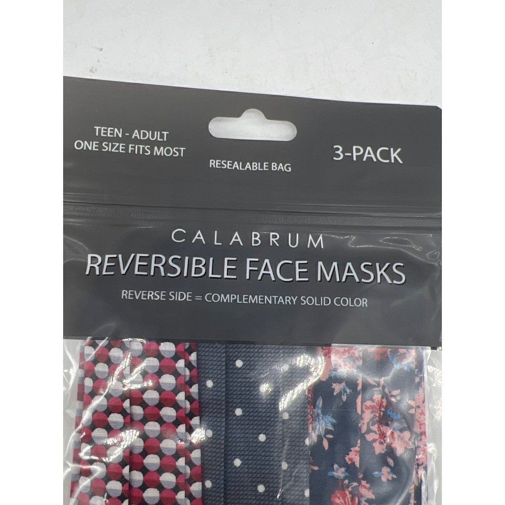 Calabrum Reversible Face Mask 3-Pack OSFM - Picture 3 of 4